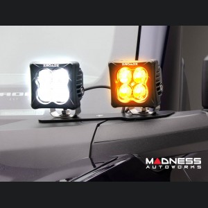 Ford Bronco Lighting Upgrade - ZROADZ - A-Pillar Quad Mount - 3in White & Amber LED Pods